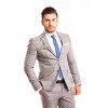 Costum PATRICK gri in carouri azurii